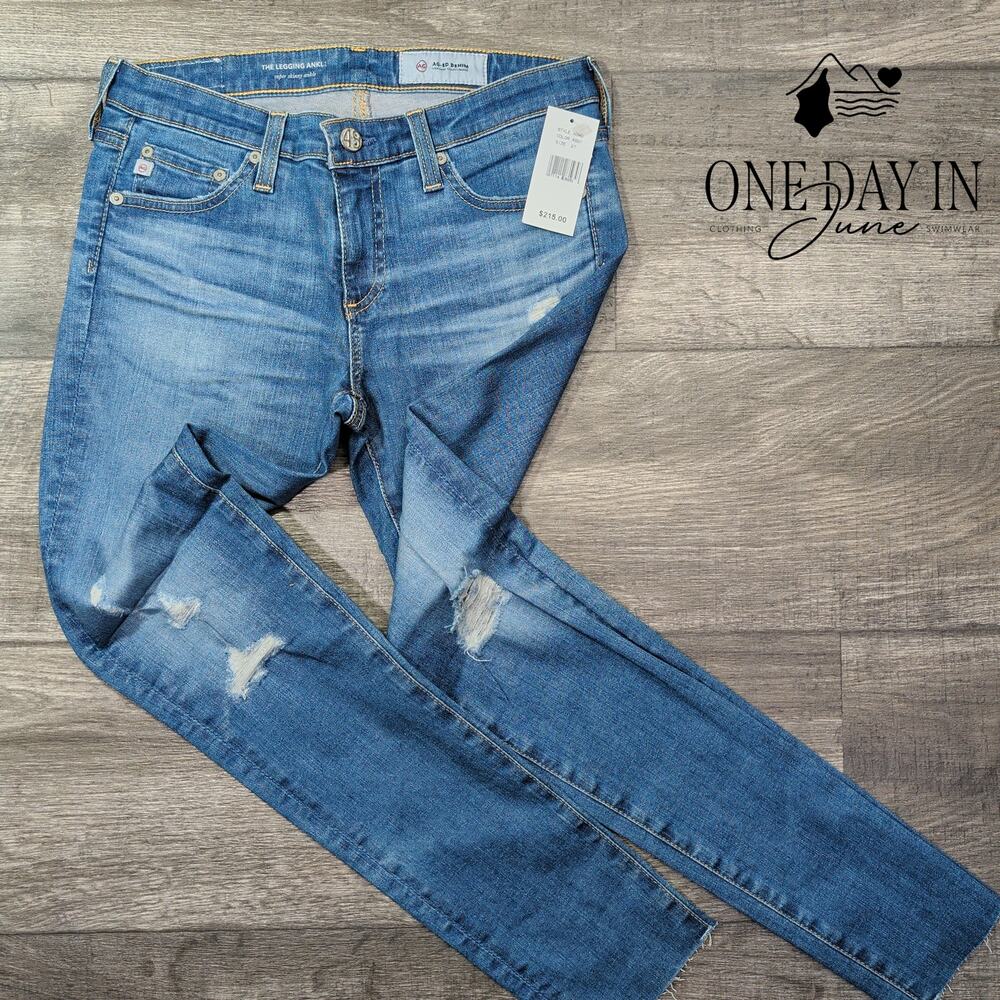 AG Adriano Goldschmied The Legging Ankle Distressed Skinny Jeans NWT Size 4